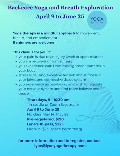 Yoga for Backcare Jan March 2026 1: Backcare Yoga & Breath Exploration