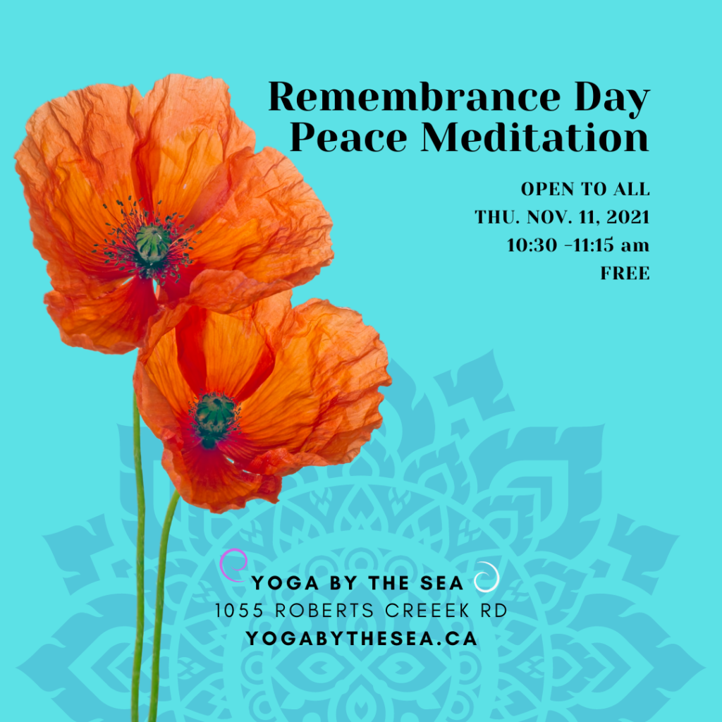 yoga by the sea Instagram Post: Remembrance Day Peace Meditation