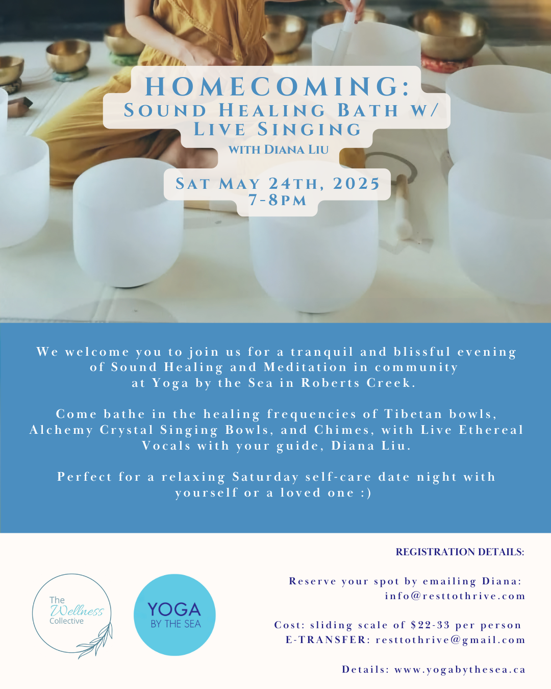 HOMECOMING: Sound Healing Bath w/ Live Singing — Yoga By The Sea